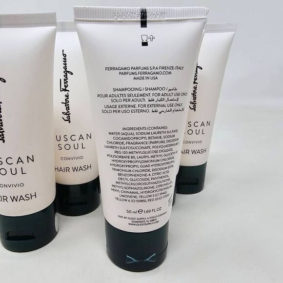 SALVATORE FERRAGAMO TUSCAN SOUL CONVIVIO SHAMPOO HAIR WASH SET OF 9 X 1.69 OZ - Picture 4 of 6